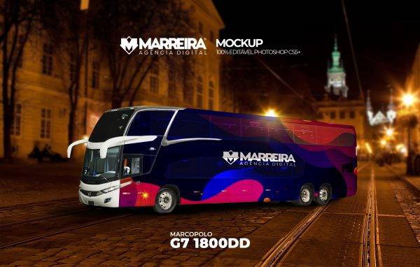 Mockup Marcopolo G7 1800DD - 100% Editável